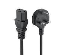 UK 3 Prong 5FT Kettle Lead IEC C13 Universal AC Power Cord Compatible with Personal Computer, PC Monitor, Plasma TV, Printer Power Supply Replacement Cable (Black)