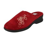 (UK 3, Red) Ladies Padders Wedge Heel Slipper Sable - EE Fit