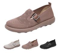 UK 4.5 Ladies Trainers Wide Fit Barefoot Shoes with Adjustable Buckle Slip on Comfort Casual Trainer Pump Gym Shoe Lightweight Low Top Walking Shoes Breathable Mesh Sneakers Coffee Footwear New