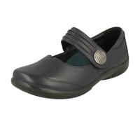 (UK 4.5, Navy (Blue)) Ladies Padders Mary Jane Style Flats Poem - 3E/4E Fit