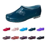 UK 4.5 Waterproof Garden Shoe for Women,Ladies Flower Mud Shoes Rubber Gardening Rain Boots for Car Wash Camping Lawn Care and Yard Work Green