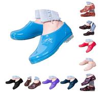 UK 4.5 Waterproof Garden Shoe for Women,Ladies Flower Mud Shoes Rubber Gardening Rain Boots for Car Wash Camping Lawn Care and Yard Work Blue