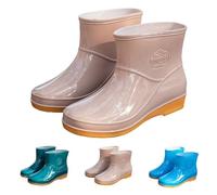 UK 4.5 Womens Ankle Wellies Boots,Wellingtons Waterproof Work Boots Short Wellingtons for Ladies Boot Rubber Garden Black Wellies for Fishing Walk Mud Dogs Boot Khaki