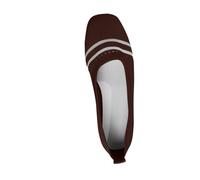 UK 4.5 Women's Knit Ballet Flats Pumps Ballerina Square Toe Comfortable Ballerina Shoes Ballet Shoes Ladies Casual Wear Every-Day Closed Toe Flats Dolly Pumps A0_Clearance Coffee