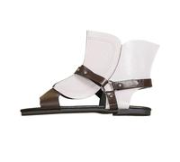 UK 4.5 Women's Open Toe Bootie Flat Heel Faux Leather High Top Gladiator Rome Sandals Boots Size Zip Gothic Y2k Comfortable Party Casual Sandals White Footwear New