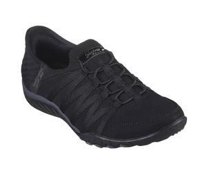 (UK 4, Black) Skechers Womens 2024 Slip Ins Breathe Easy Collar Knit Memory Foam Trainers