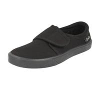 Clarks Originals Boys' School Shoes Hopper Run - Hook & Loop - Black - UK 4 Child