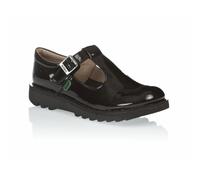 Kickers Youth Girl's Kick T Bar Black School Shoes, Patent Black, 4 UK