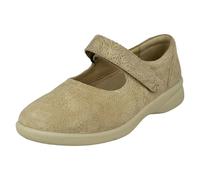 (UK 4, Ivory Floral Print (Ivory)) Ladies Padders Dual Fit Flat Shoes Sprite 2 - 3E/4E Fit