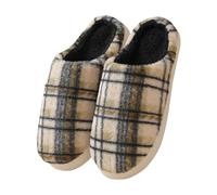 UK 4 Slippers for Women Men Closed Toe Mules Plaid Slippers Fluffy Winter Comfy Bedroom House Shoes Memory Foam Clogs Slip-On Open Back Fuzzy Plush Faux Fur Cozy Indoor/Outdoor Gifts Ladies #A0_Black