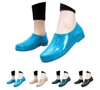UK 4 Waterproof Garden Shoe for Women Outdoor Slip-On Rain Boots Short Ankle Work Shoes and Garden Clogs for Camping, Car Wash, Lawn Care and Yard Work Blue