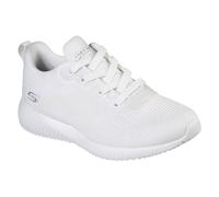 Skechers Women's Bobs Squad Tough Talk Sneakers, White Engineered Knit, 4 UK