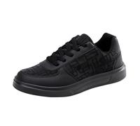 UK 4 Women Summer Embroidery Lace Plimsoll Trainers Lace up Mesh Sneakers Shoes, Ladies Low Top Slip on Summer Beach Pumps Fashion Trainers Casual Flat Shoes A4_Black Footwear