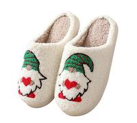 UK 4 Women's Halloween Pumpkin Slippers for Womens Mens Plush Spooky Warm Ghost Slippers House Shoes Ladies Memory Foam Slip on Christmas Slipper Bow 2025 Beige Gnomes