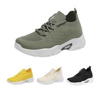 UK 4 Women's Sneakers Stylish Sports Walking Shoes,Non Slip Lace-Up Tennis Work Mesh Running Sneakers for Gym Workout Sports Casual Traveling Shoes Footwear Gift #02_Blackish Green