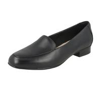 (UK 5.5, Black) Ladies Clarks Low Heeled Loafers Juliet Lora - E Fit