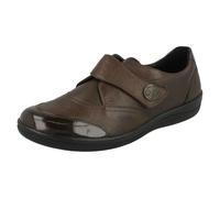 (UK 5.5, Brown) Ladies Padders Flat Shoes Gaby - E Fit