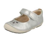 (UK 5.5 Infant, Silver) Girls Clarks First Walking Shoes Softly Eden - G Fit