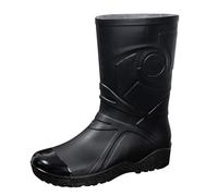 UK 5.5 Unisex Wellingtons Boots Ladies Women Mens Short Leg Half-Height Wellies Waterproof Work Boots Slip-Resistant Rubber Wellies for Gardening,Car Washing,Dog Walking Welly Black Footwear Clearance