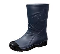 UK 5.5 Unisex Wellingtons Boots Ladies Women Mens Short Leg Half-Height Wellies Waterproof Work Boots Slip-Resistant Rubber Wellies for Gardening,Car Washing,Dog Walking Welly Blue Footwear Clearance
