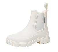 UK 5.5 Waterproof Rain Boots for Women UK Lightweight Waterproof Rain Boots Slip On Garden Shoes Ankle Ladies Wellies Short Chelsea Booties Wide Walking Festivals Shoes Beige