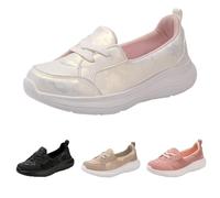 UK 5.5 Womens Comfy Orthopedic Shoes Ladies Fashion Plimsolls Soft Trainers Low Top Slip on Lace up Arch Support Non-Slip Sneakers Loafers Flats Beige Footwear New