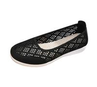 UK 5.5 Womens Hollow Out Walk Shoes Pumps Breathable Soft-Soled Flats Shoes Low Top Loafers Classic Slip-On Driving Nurse Work Walking Trainers Black Footwear New