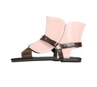 UK 5.5 Women's Open Toe Bootie Flat Heel Faux Leather High Top Gladiator Rome Sandals Boots Size Zip Gothic Y2k Comfortable Party Casual Sandals Pink Footwear New