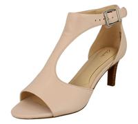 (UK 5, Blush (Pink)) Ladies Clarks Peep Toe Heeled Sandals Laureti Star - D Fit