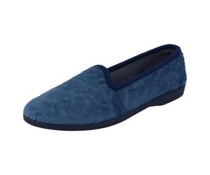 (UK 5, Dusty Blue (Blue)) Ladies Spot On Flat Casual Slipper Shoes