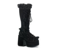 (UK 5/EU 38/US 8) DemoniaCult Womens Boots CAMEL-311 Blk Vegan Suede