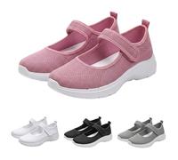 UK 5 Mary Jane Shoes Sneakers for Women Ballet Sneakers Non Slip Sneaker with Adjustable Strap Fashion Tennis Lightweight Flats for Daily Walking Causal Dressy Ladies Footwear Pink 2