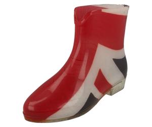 (UK 5, Navy (Blue)) Ladies Spot On Union Jack Ankle Wellington Boots