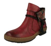 (UK 5, Red) Ladies Rieker Casual Ankle Boots Z6771