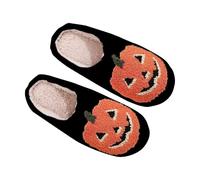 UK 5 Women's Halloween Pumpkin Slippers for Womens Mens Plush Spooky Warm Ghost Slippers House Shoes Ladies Memory Foam Slip on Christmas Slipper Bow 2025 Black Orange Pumpkin