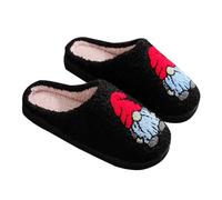 UK 5 Women's Halloween Pumpkin Slippers for Womens Mens Plush Spooky Warm Ghost Slippers House Shoes Ladies Memory Foam Slip on Christmas Slipper Bow 2025 Black Gnomes