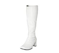 UK 5 WOMENS MENS GOGO BOOTS WHITE 1970s ABBA COSTUME VIRAL TRENDY