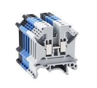 UK-5N DIN Rail Terminal Block 100pcs Screw Clamp 24A 500V AWG24-10 Multi-Purpose Electrical Connector(Red)