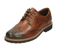 (UK 6.5, Dark Tan (Brown)) Mens Clarks Formal Brogues Batcombe Wing - G Fit