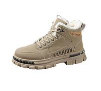 UK 6.5 Snow Boots Mens - Winter Sneaker Comfy Thermal Boot Warm Lining Ankle Booties for Men,Cold Weather Boot Shoes 2026 Classic Faux Fur Lined Walking Boots F1/Khaki