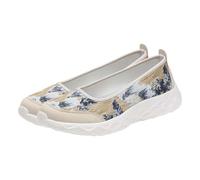 UK 6.5 Womens Working Nurse Shoes Low Top Printed Comfortable Non-Slip Memory Foam Slip on Mesh Trainers Lightweight Walk Sports Pumps Footwear Gift #01_Yellow