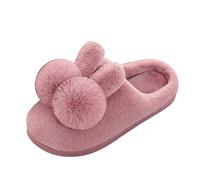 UK 6 Bunny Slippers for Adults,Womens Mens Cute Rabbit Ear Plush Slippers House Non-Slip Fluffy Bunny Slipper Indoor Warm Plush Animal Shoes 002_Hot