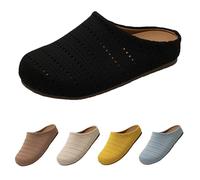 UK 6 Clogs Slippers for Women Wide Fit Ladies Slip on Garden Clog Summer Beach Mule Clogs Backless Kitchen Garden Slippers Soft Sandals Black Footwear New