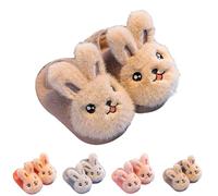 UK 6 Girls' Bunny Slippers Cute Open Toe Anime Cartoon Novelty House Shoes Clog Mules Fun Animal Rabbit Slip on Bedroom Slipper Home Shoes for Toddler Little Kid Coffee