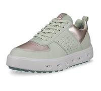 (UK 6, Gold Metallic/Matcha) Ecco Womens 2025 Street 720 Leather Waterproof Hybrid Spikeless Golf Shoes