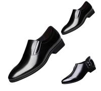 UK 6 Men's Slip-on Loafers Fashion Breathable Pointed Toe Formal Dress Business Oxford Leather Shoes Casual Comfortable Slip-Resistance Leather Shoes for Walking, Parade, Suit, Wedding