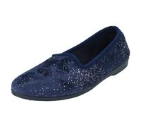 (UK 6, Navy (Blue)) Ladies Spot On Full Slipper