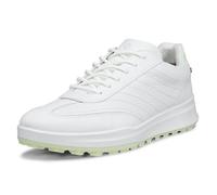 (UK 6, Shadow White/White/Lime Cream) Ecco Womens 2026 Street Vibe Lace Waterproof Spikeless Leather Golf Shoes