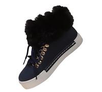 UK 6 Snow Boots Womens UK,Comfy Thermal Bootie 2025 Cold Weather Boot Shoes Women Warm Lining Ankle Booties Winter Sneaker Classic Faux Fur Lined Winter Boots A1_Navy