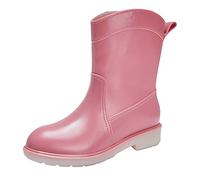 UK 6 Wellies Boots for WomensMen Lightweight Gardening Shoes Short Slip On Welly Waterproof Rain Boots Ankle Ladies Wellies Non-Slip Soles Outdoor Mucker Boot Pink